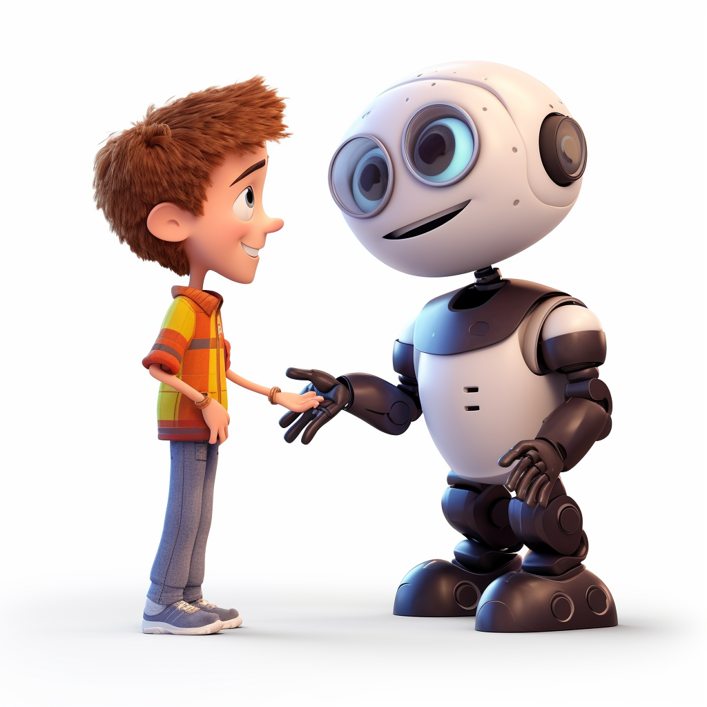 En gutt og en robot